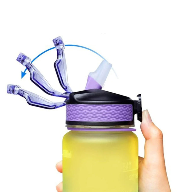 Sport Wasserflasche mit Trinkzeit-Markierung