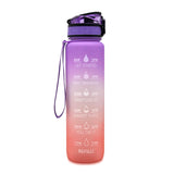 Sport Wasserflasche mit Trinkzeit-Markierung